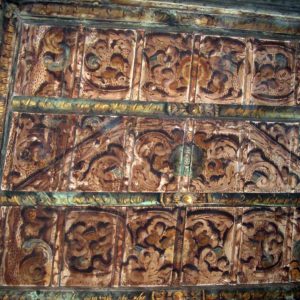 Piano nobile - Particolare del soffitto a cassettoni decorati.