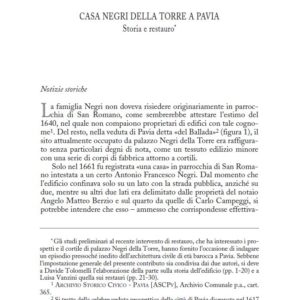 Bollettino della Società Pavese di Storia e Patria anno 2008 – saggio degli Architetti Tolomelli e Vanzini.